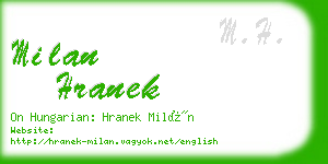 milan hranek business card